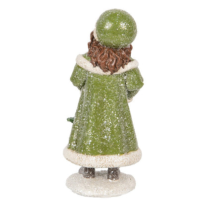 Decoratie Beeld Meisje 8x9x19 cm Groen Kunststof