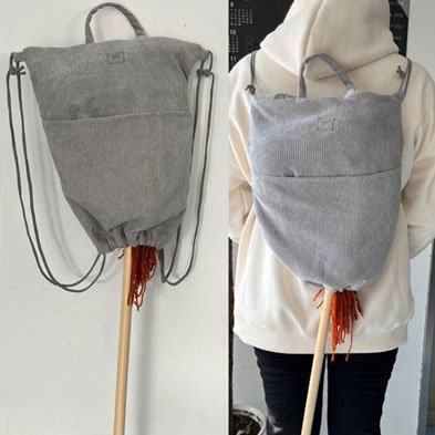 Stokpaard 68 cm grijs
