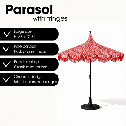Parasol 235 cm rood polyester