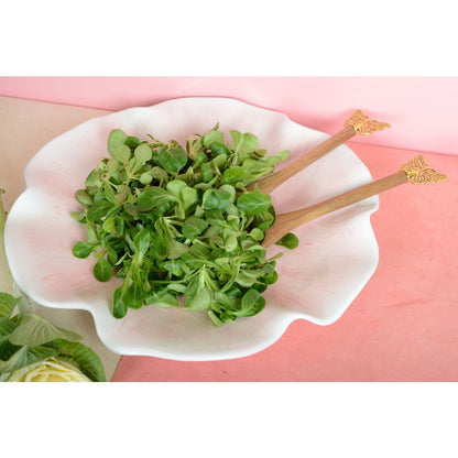 Saladebestek hout goud 29 cm
