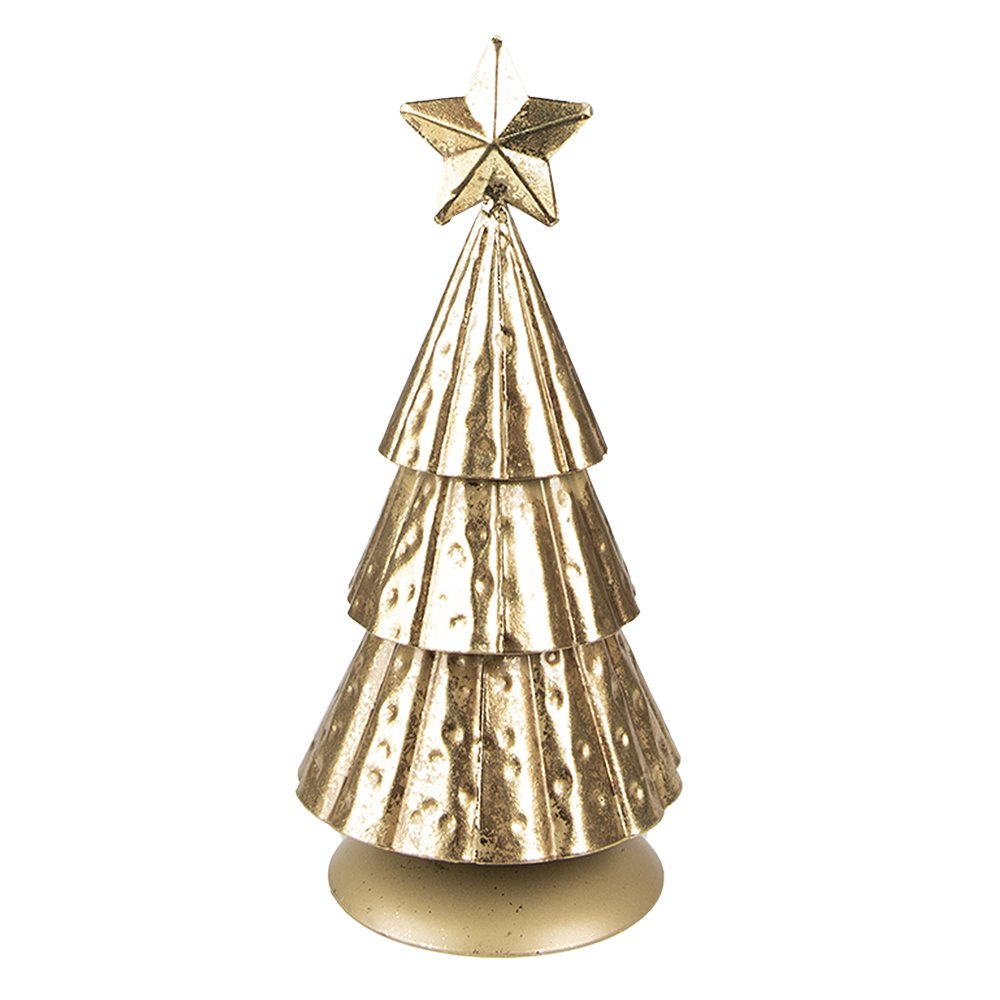 Kerstboom 20 cm goudkleurig ijzer