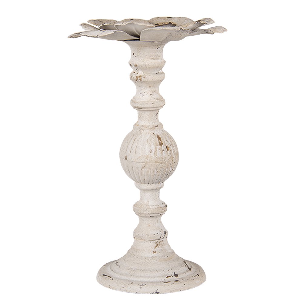 Candlestick Ø 19x34 cm White Iron Candle Holder