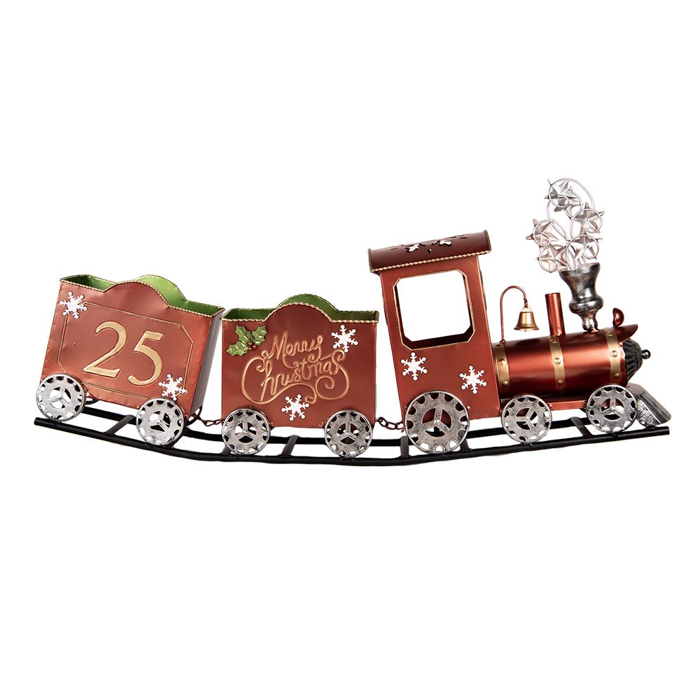 Kerstdecoratie trein 79x15x37 cm rood metaal