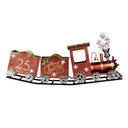 Kerstdecoratie trein 79x15x37 cm rood metaal