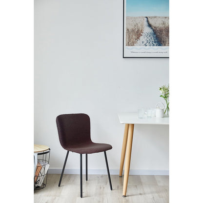 Eetkamerstoelen set van 4 bouclé donkergrijs