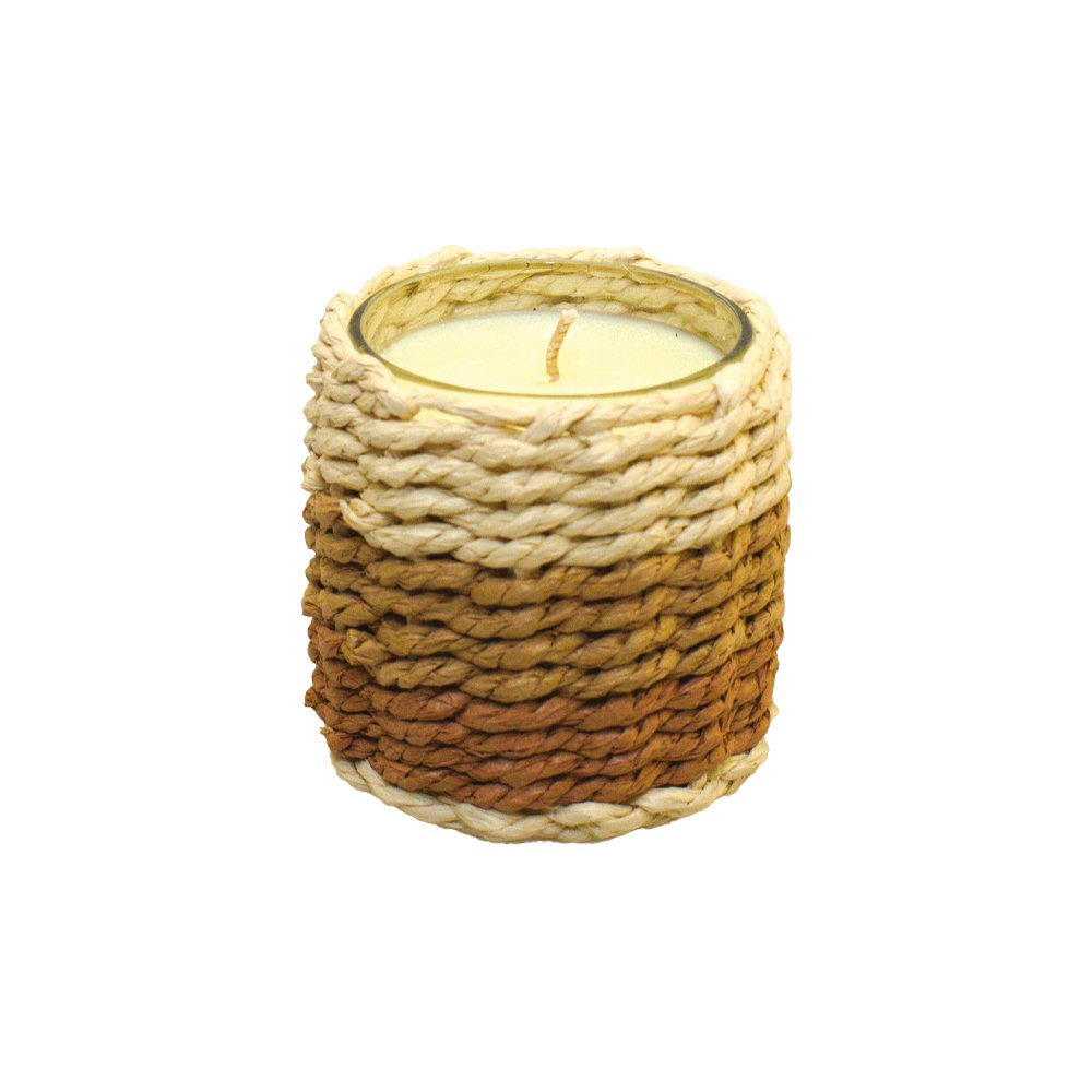 Geurkaars glas bruin geel musk 7x7x8 cm