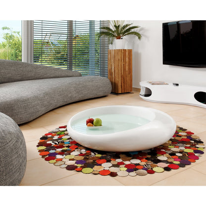 Salontafel 100x100x25 cm wit glasvezel