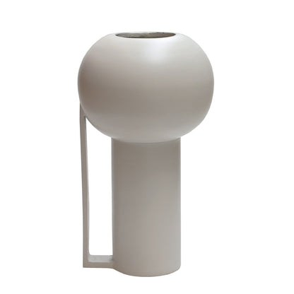 Vaas 28x16 cm staal keramiek metaal beige
