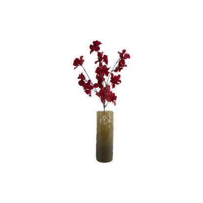 Vaas vogel op tak 27 cm groen glas