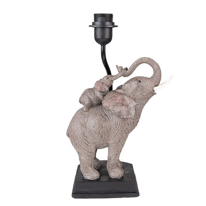 Lampenvoet Olifant 21x14x36 cm Grijs Bruin Polyresin Lampvoet