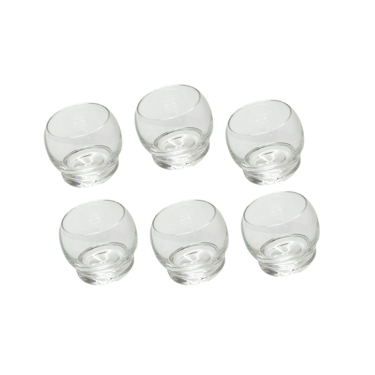 Whiskyglazen set van 6 transparant glas 5x5x5 cm