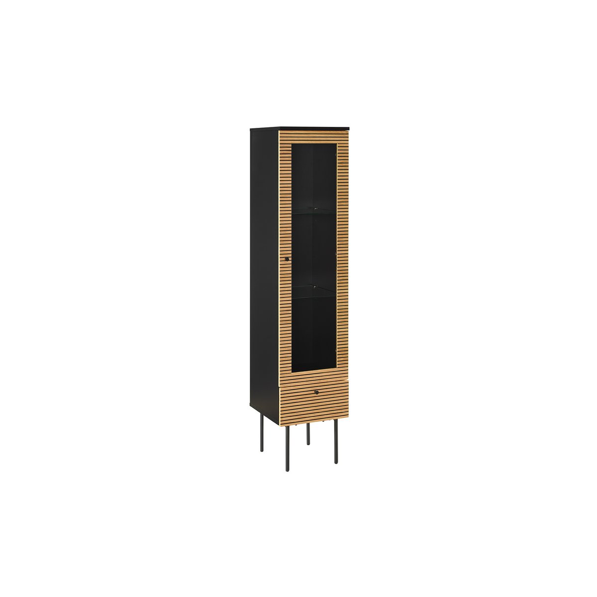 Vitrinekast 40x43x179 cm eikenfineer zwart