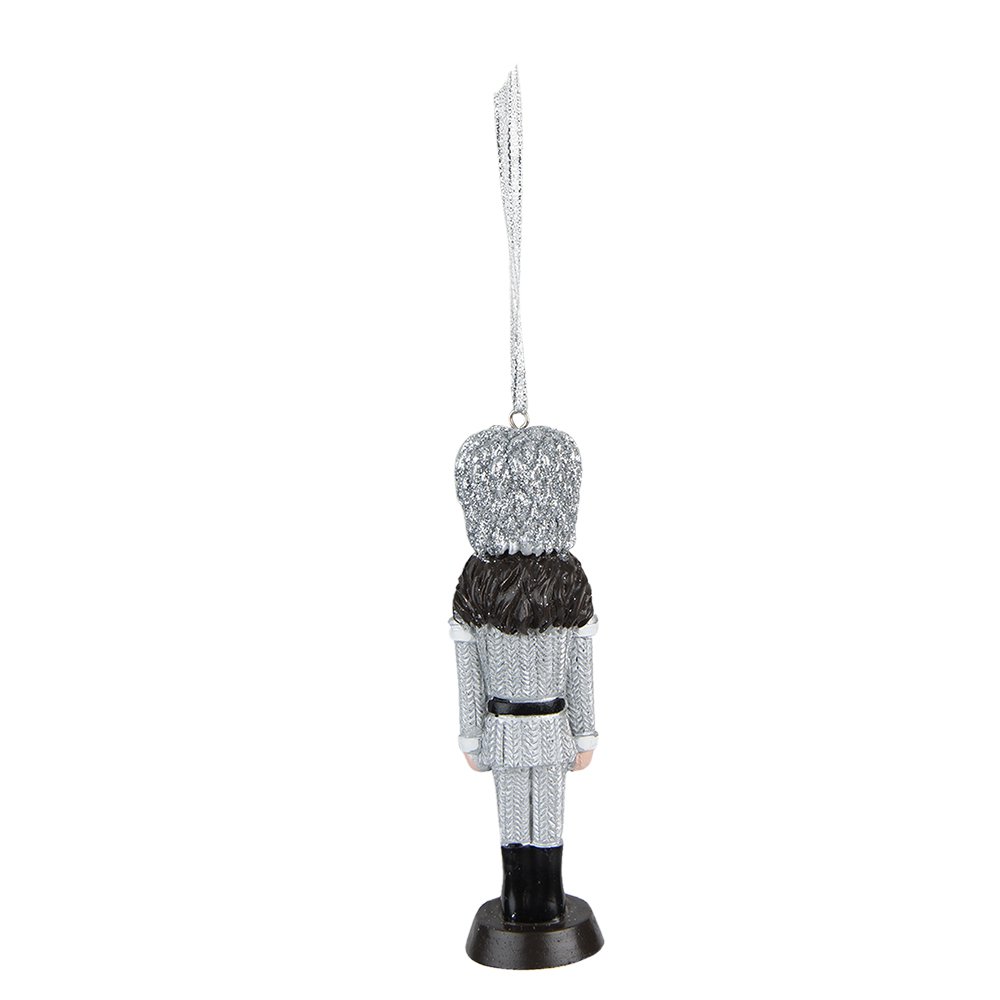Kersthanger notenkraker 13 cm zilver kunststof