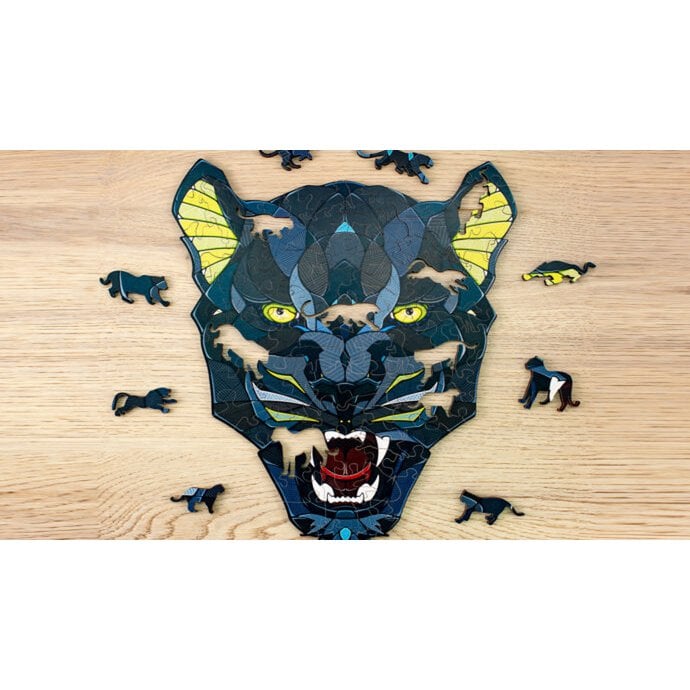 Houten legpuzzel Panter 31x28x0,5 cm berkenmultiplex