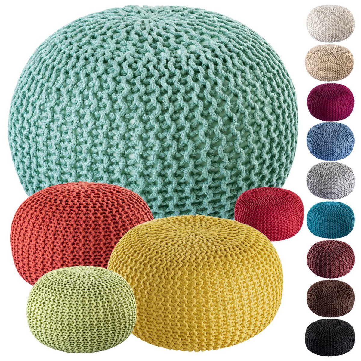 Pouf Ø45x30 cm gerecycled plastic