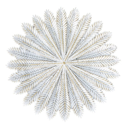 Decorative Bowl Ø 20x1 cm white Gold-colored polyresin branches