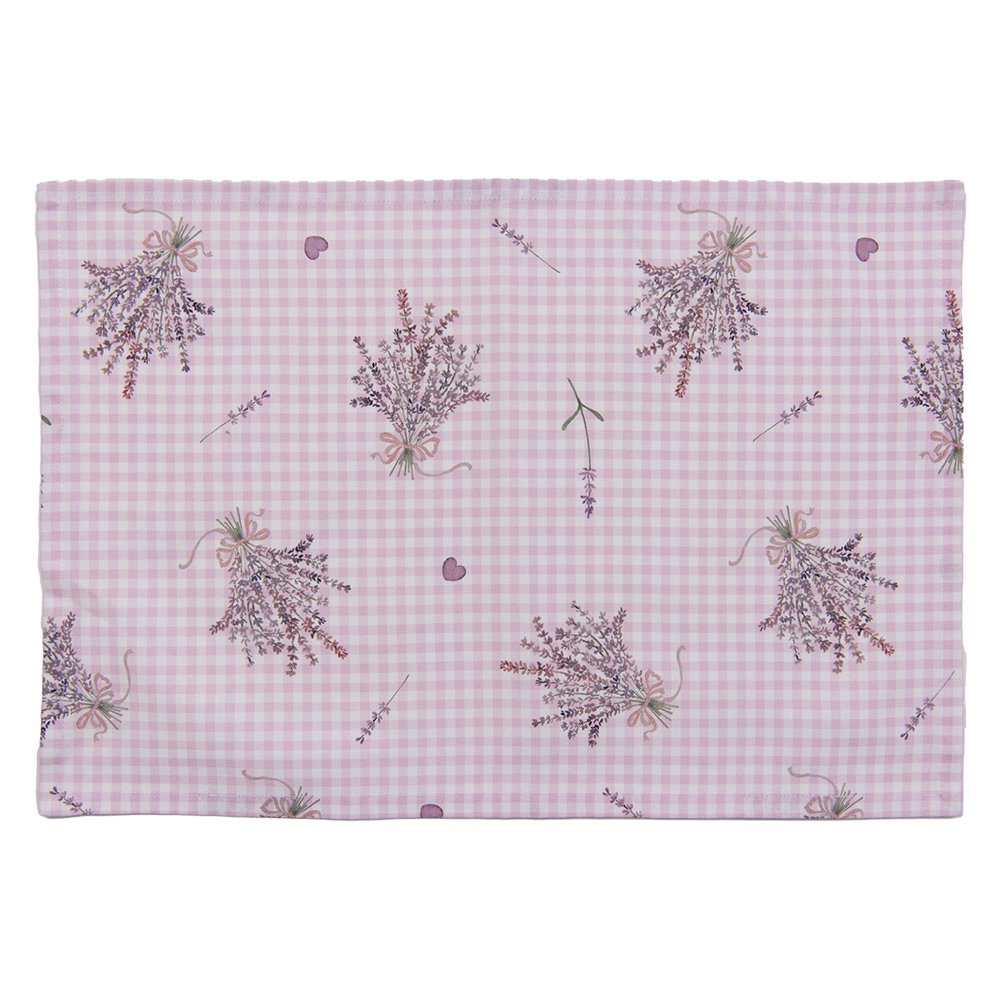 Placemats set van 6 48x33 cm katoen paars lavendel