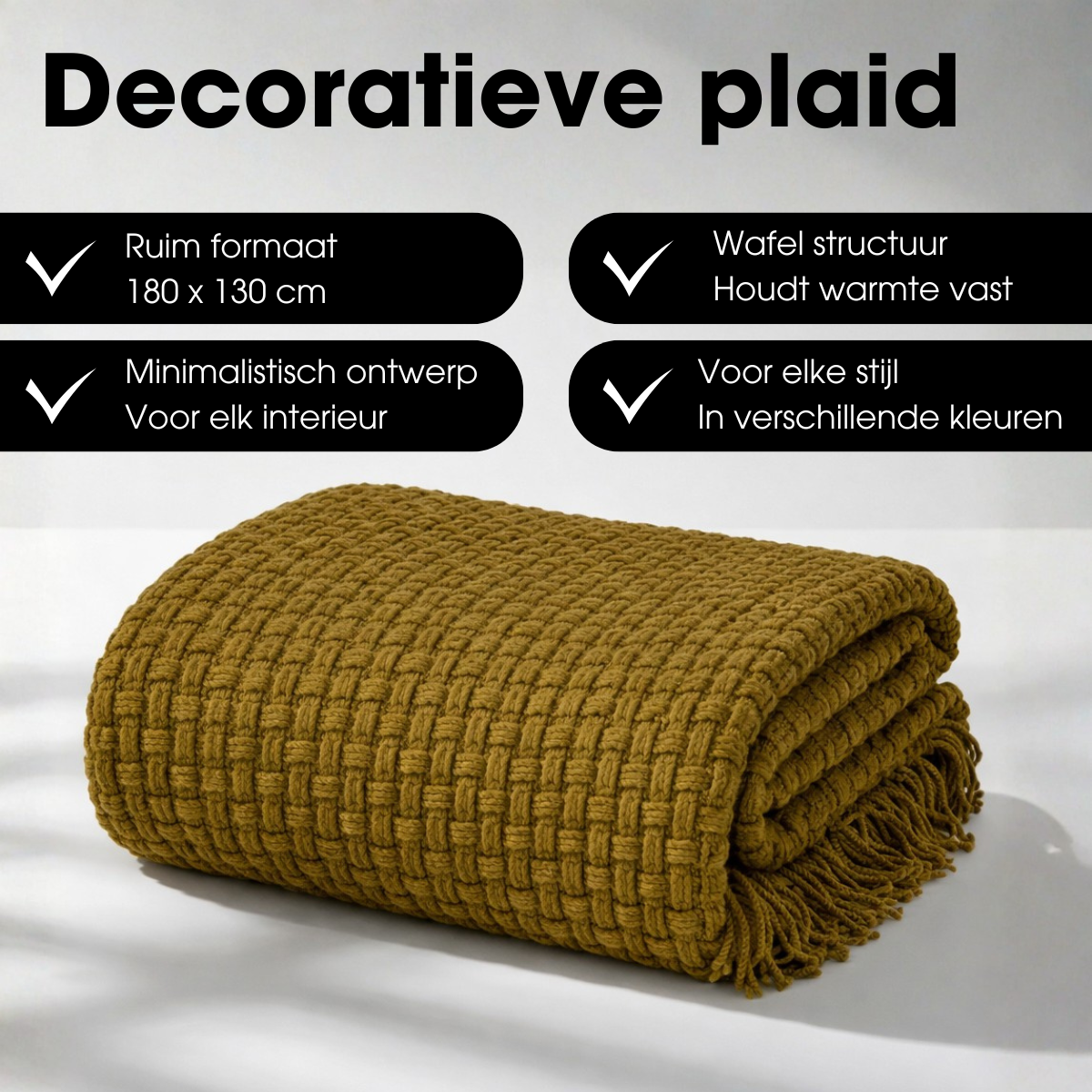 Plaid 180x130 cm bruin polyester