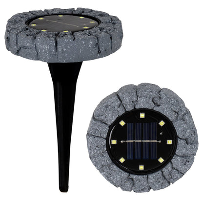 Solar grondspots 3 stuks 14 cm grijs