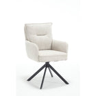Fauteuil structuurstof beige 60x67x93 cm