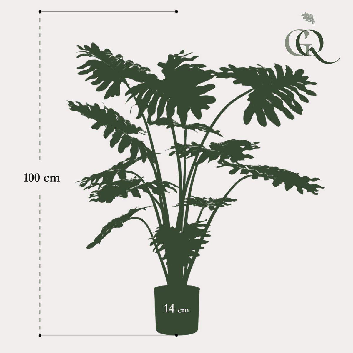 Kunstplant Philodendron 80 cm groen