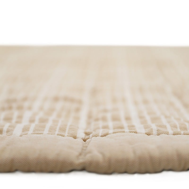 Babydeken 100x140 cm katoen omkeerbaar beige