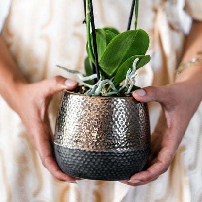 Plantenpot keramiek Ø9 cm koperkleurig