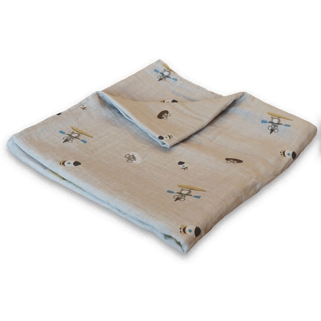 Mousseline swaddle 120x120 cm biologisch katoen beige surfer