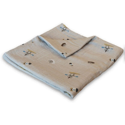 Mousseline swaddle 120x120 cm biologisch katoen beige surfer