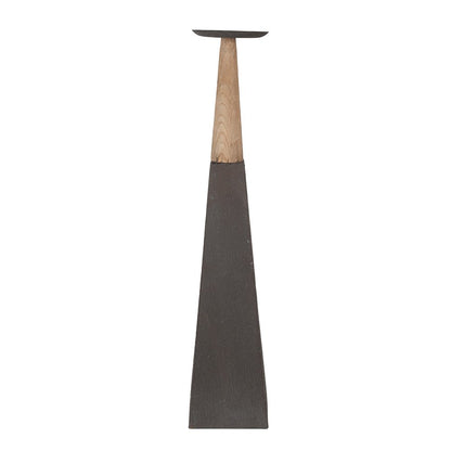 Kandelaar 60 cm Grijs Bruin Hout Kaarsenhouder
