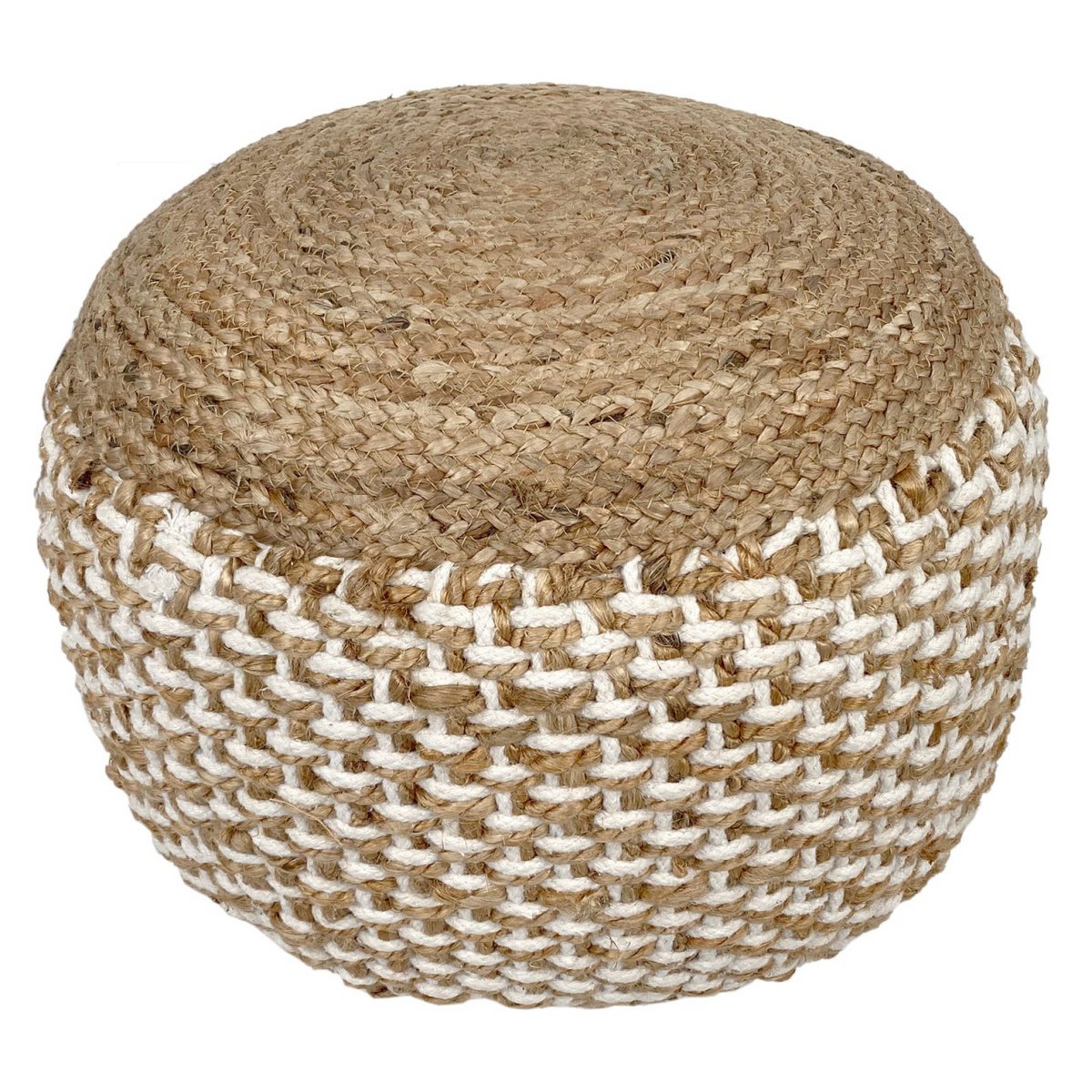 Jute Poef 50x50 Cm Decoratieve Moderne Kruk Voor Interieur