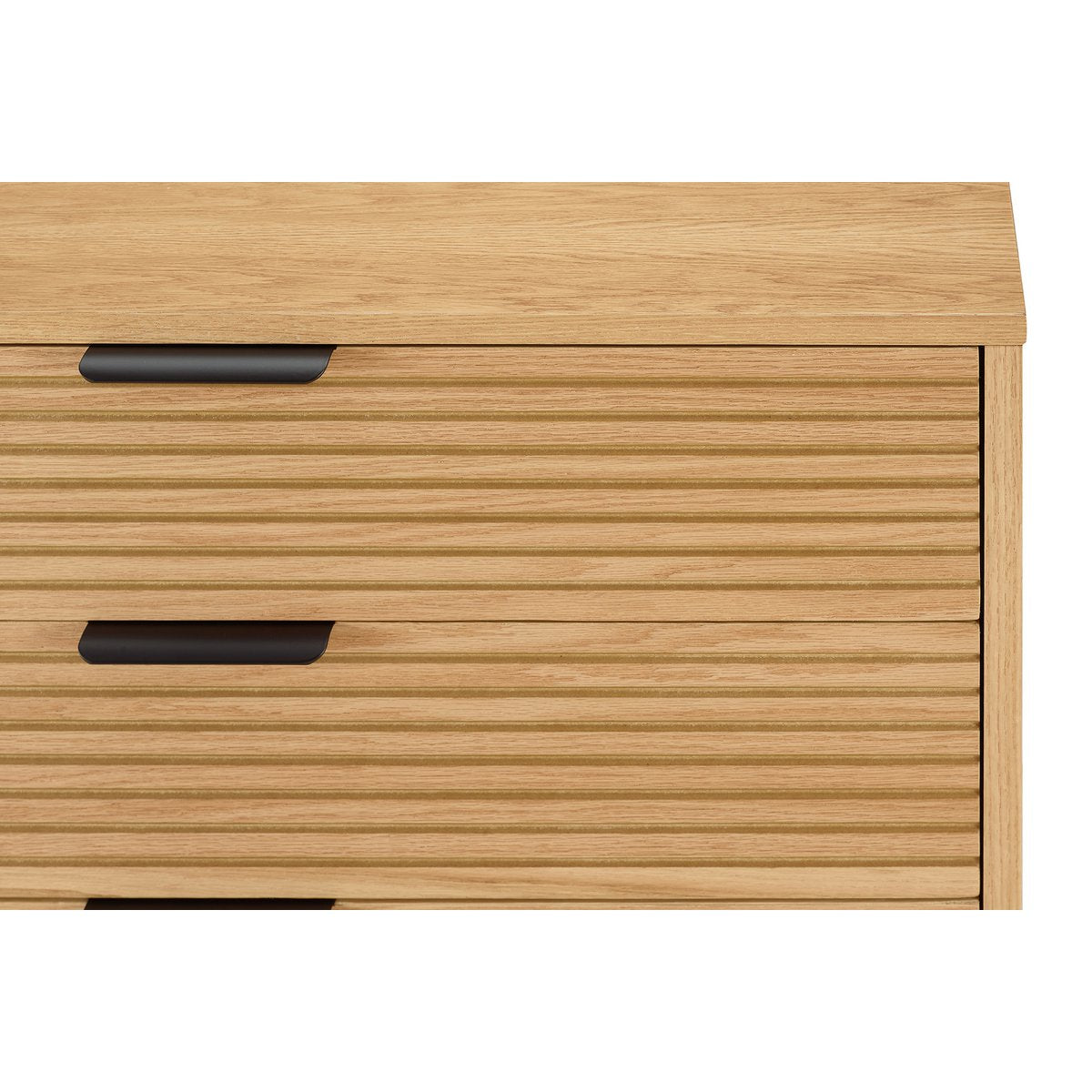 Ladekast 80x113x40 cm eikenfineer metaal zwart