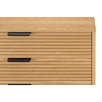 Ladekast 80x113x40 cm eikenfineer metaal zwart