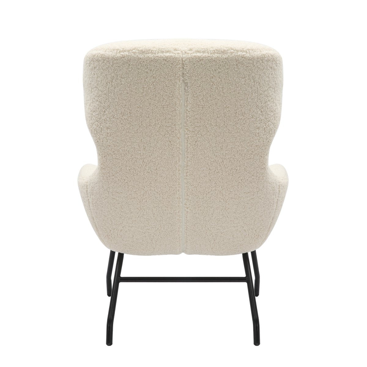 Fauteuil met kruk teddybont beige