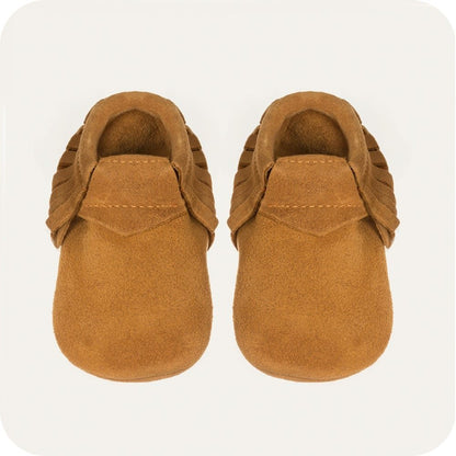 Babyschoenen camel suède flexibele zool