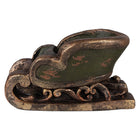 Christmas Decoration Sleigh Figurine 35x23x21 cm Green Ceramic