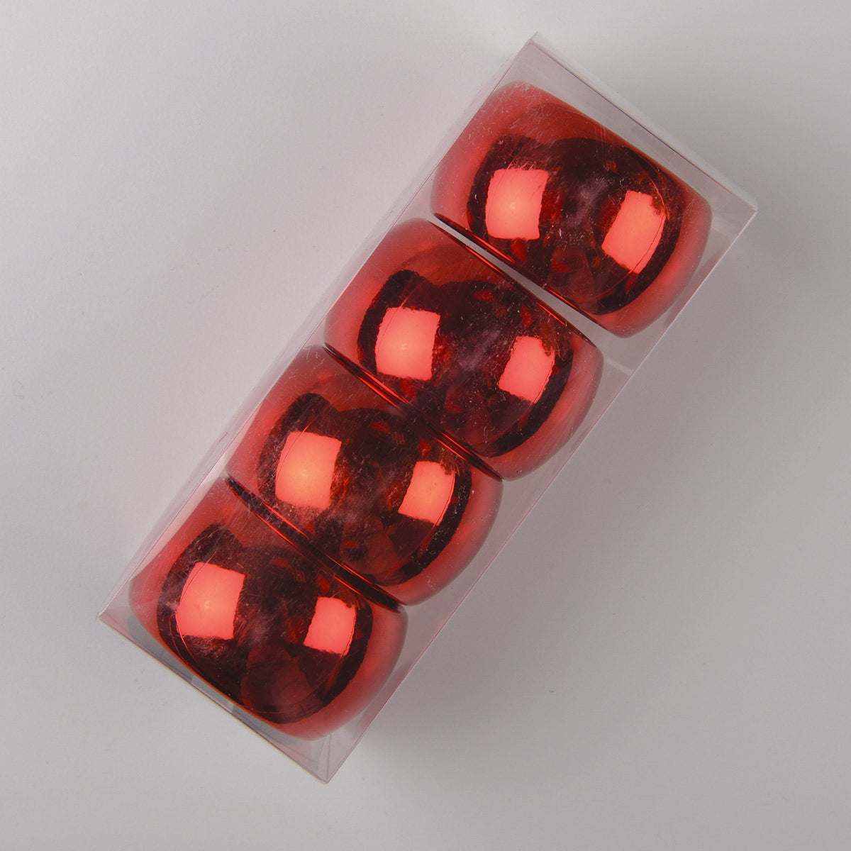 Servetringen kunststof rood 5x5x2,8 cm set van 4