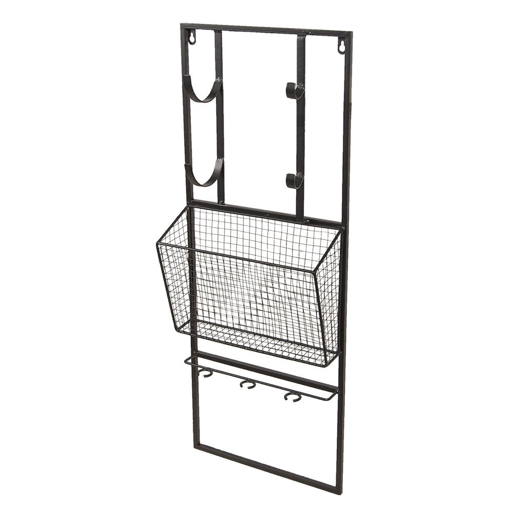 Wine Rack 32x12x82 cm Black Metal Wall Rack