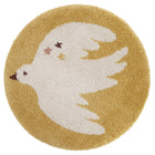 Rond tapijt 120 cm vogel honinggeel