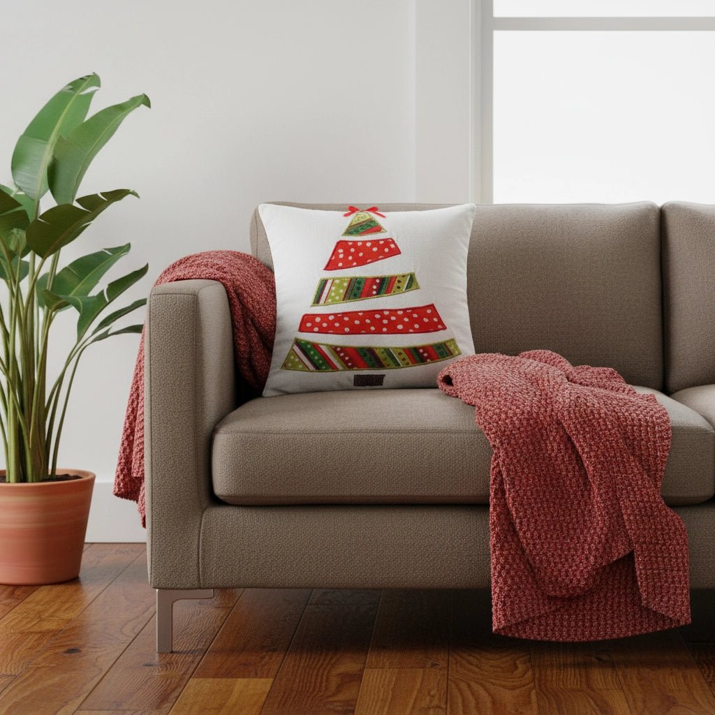 Kussenhoes kerstboom 45x45 cm katoen