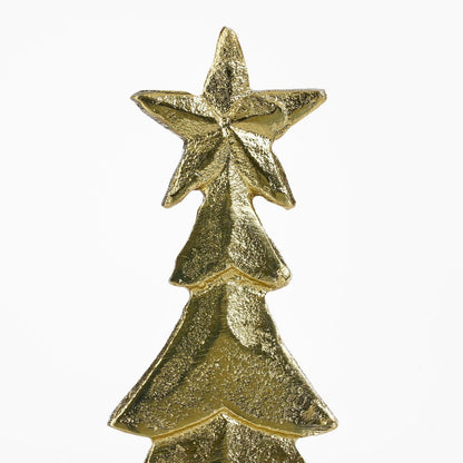Kerstboom decoratie 32 cm aluminium goud marmer