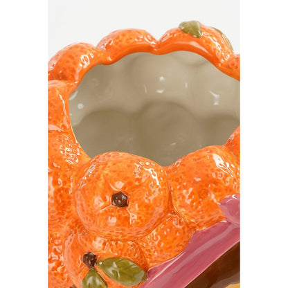Bloempot 20x20x22 cm oranje dolomiet