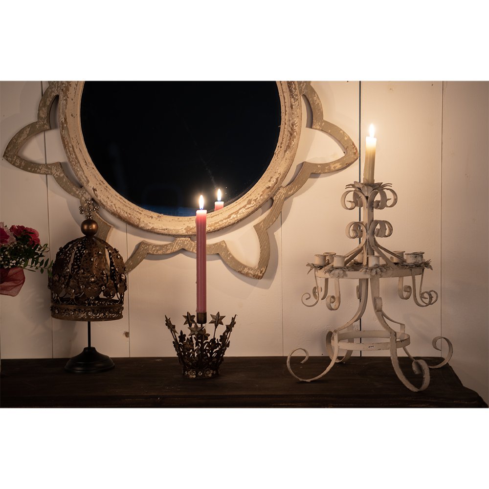 Kandelaar 43 cm beige metaal