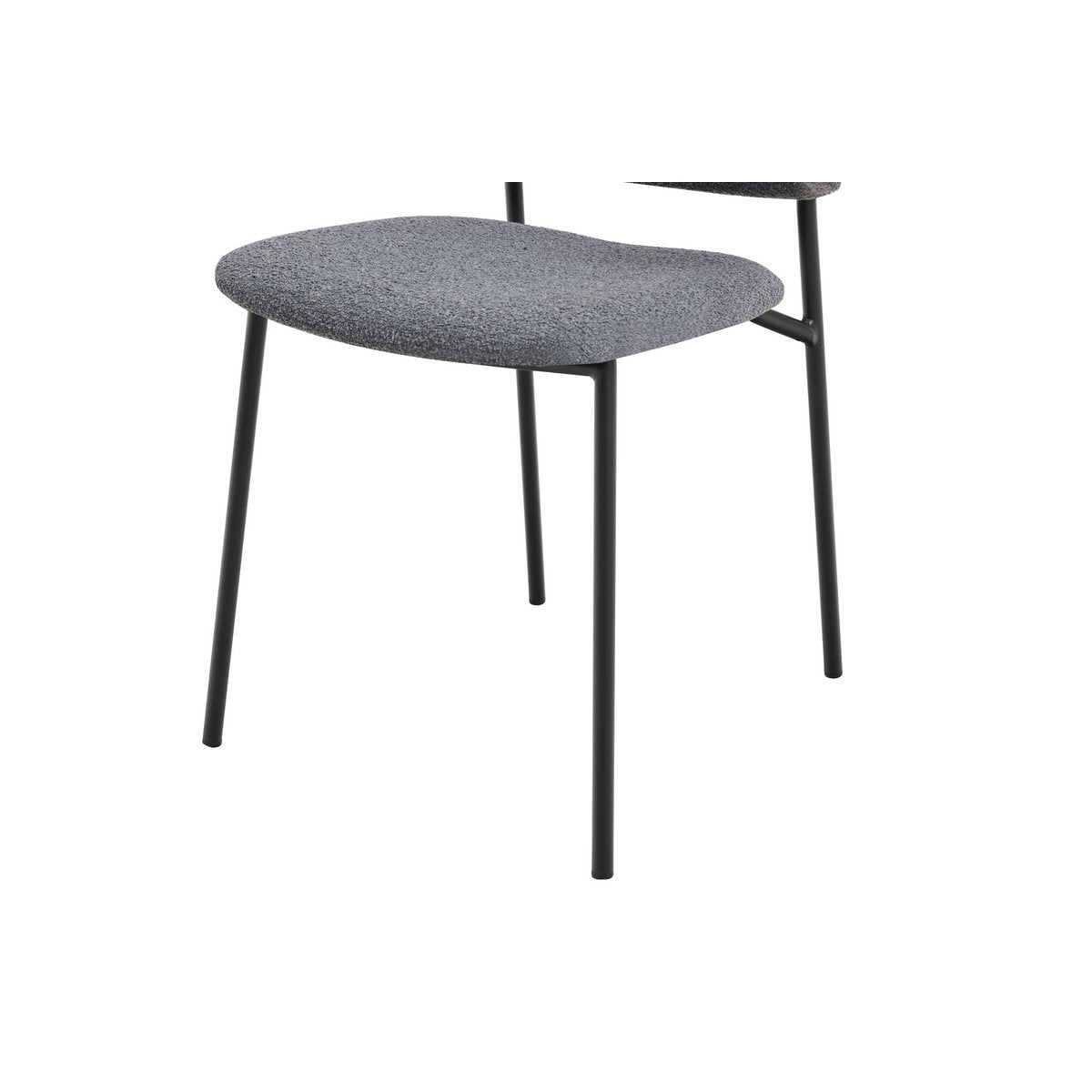 Fauteuil set 2 stuks donkergrijs bouclé
