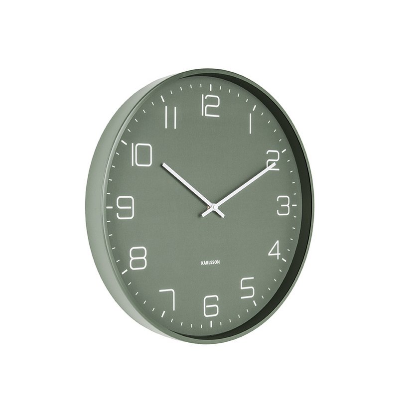 Wandklok 40 cm ijzer groen