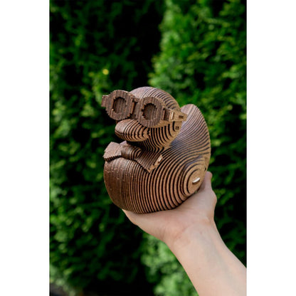 Houten spaarpot eend 12,7x10,7x12,8 cm