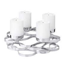 Advent wreath Alita (Ø 25 cm), stainless steel, nickel-plated, silver-colored, for pillar candles Ø 6 cm
