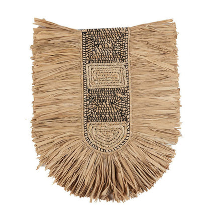 Muurdecoratie naturel grasvezels organische textuur