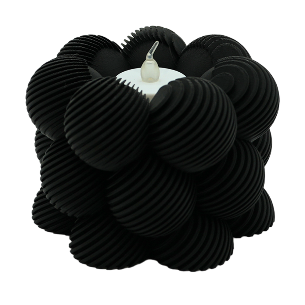 LED Tealight Holder Bubble Slanted Striped - 3D Printed - Sustainable PLA - Suitable for LED Tealights