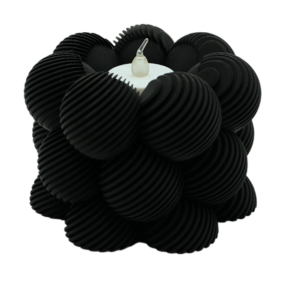 LED Tealight Holder Bubble Slanted Striped - 3D Printed - Sustainable PLA - Suitable for LED Tealights